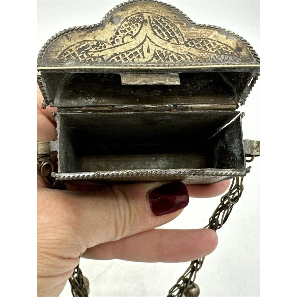 Vintage Prayer Box Holder Necklace Tibetan Beaded Chain Handmade - Picture 16 of 16
